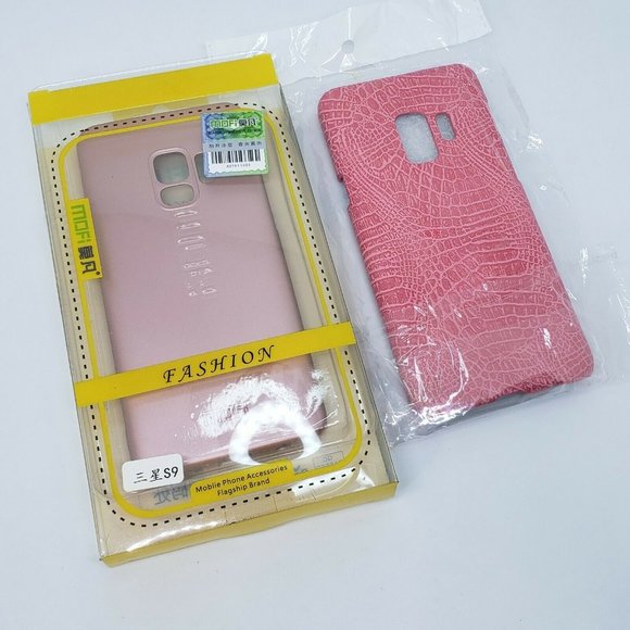 2 Hard Cell Phone Cases For Samsung Galaxy S9 Pink Faux Snake & Rose Gold NEW - Picture 7 of 7